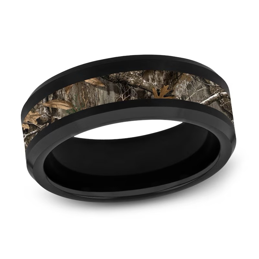 Men’s Camo Wedding Band Black Tungsten